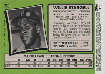 2002 Topps Archives Reserve #52 Willie Stargell Back