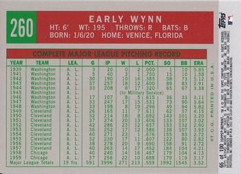 2002 Topps Archives Reserve #65 Early Wynn Back