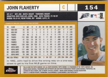 2002 Topps Chrome #154 John Flaherty Back