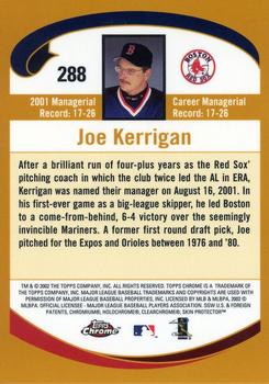 2002 Topps Chrome #288 Joe Kerrigan Back