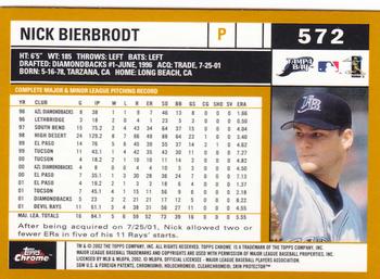 2002 Topps Chrome #572 Nick Bierbrodt Back