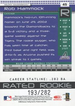 2004 Donruss - Stat Line Career #45 Robby Hammock Back