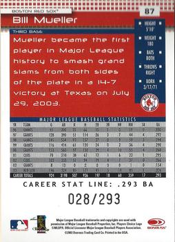 2004 Donruss - Stat Line Career #87 Bill Mueller Back