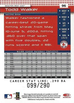 2004 Donruss - Stat Line Career #96 Todd Walker Back