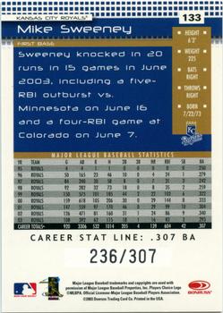 2004 Donruss - Stat Line Career #133 Mike Sweeney Back