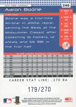 2004 Donruss - Stat Line Career #245 Aaron Boone Back