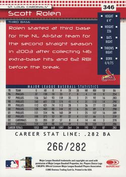 2004 Donruss - Stat Line Career #346 Scott Rolen Back