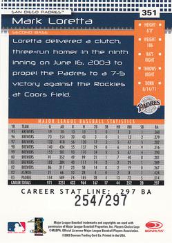 2004 Donruss - Stat Line Career #351 Mark Loretta Back
