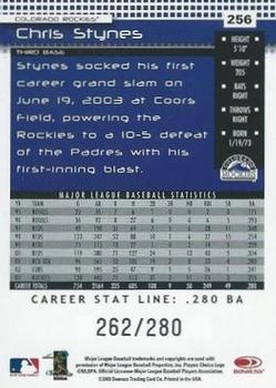 2004 Donruss - Stat Line Career #256 Chris Stynes Back