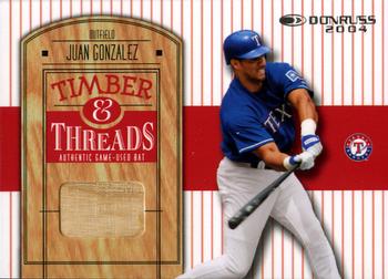 2004 Donruss - Timber & Threads #TT-28 Juan Gonzalez Front