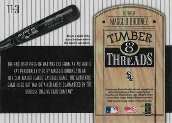 2004 Donruss - Timber & Threads #TT-31 Magglio Ordonez Back