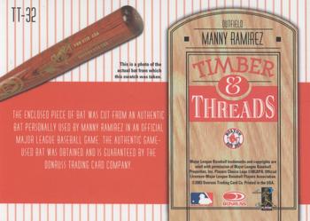 2004 Donruss - Timber & Threads #TT-32 Manny Ramirez Back