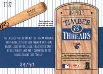 2004 Donruss - Timber & Threads Autographs #TT-27 Josh Phelps Back