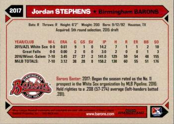 2017 Grandstand Birmingham Barons #NNO Jordan Stephens Back