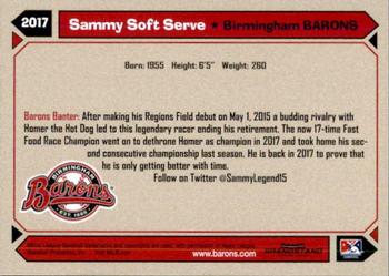 2017 Grandstand Birmingham Barons #NNO Sammy Soft Serve Back