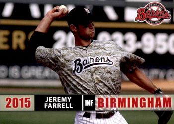 2015 Grandstand Birmingham Barons #NNO Jeremy Farrell Front