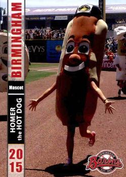 2015 Grandstand Birmingham Barons #NNO Homer the Hot Dog Front