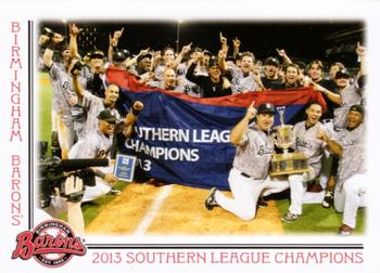 2014 Grandstand Birmingham Barons #NNO 2013 Southern League Champions Front