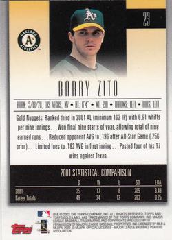 2002 Topps Gold Label #23 Barry Zito Back