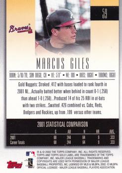 2002 Topps Gold Label #59 Marcus Giles Back