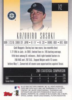 2002 Topps Gold Label #142 Kazuhiro Sasaki Back