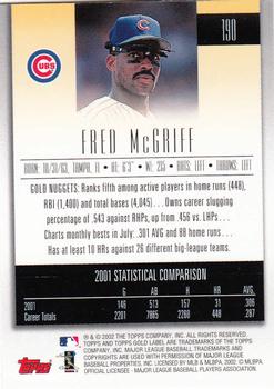 2002 Topps Gold Label #190 Fred McGriff Back