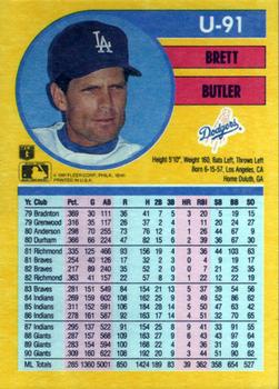 1991 Fleer Update #U-91 Brett Butler Back