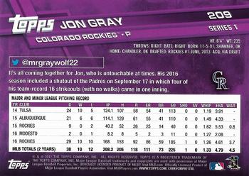 2017 Topps - All-Star Game 2017 #209 Jon Gray Back