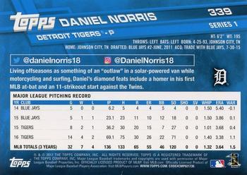 2017 Topps - All-Star Game 2017 #339 Daniel Norris Back