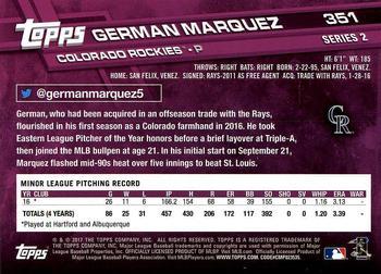 2017 Topps - All-Star Game 2017 #351 German Marquez Back