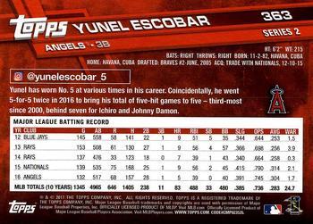 2017 Topps - All-Star Game 2017 #363 Yunel Escobar Back
