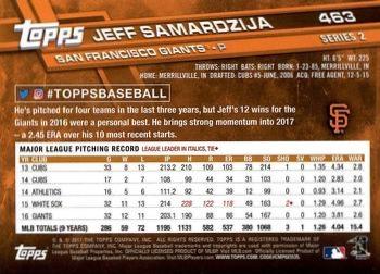 2017 Topps - All-Star Game 2017 #463 Jeff Samardzija Back