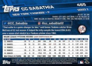 2017 Topps - All-Star Game 2017 #465 CC Sabathia Back