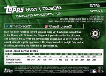 2017 Topps - All-Star Game 2017 #476 Matt Olson Back