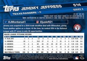 2017 Topps - All-Star Game 2017 #514 Jeremy Jeffress Back