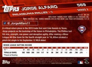 2017 Topps - All-Star Game 2017 #569 Jorge Alfaro Back