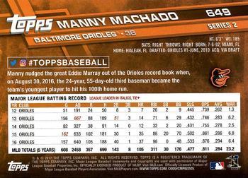 2017 Topps - All-Star Game 2017 #649 Manny Machado Back