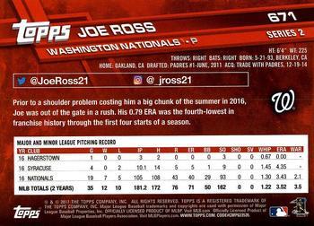 2017 Topps - All-Star Game 2017 #671 Joe Ross Back