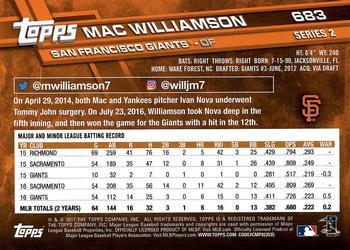 2017 Topps - All-Star Game 2017 #683 Mac Williamson Back