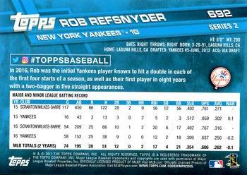 2017 Topps - All-Star Game 2017 #692 Rob Refsnyder Back