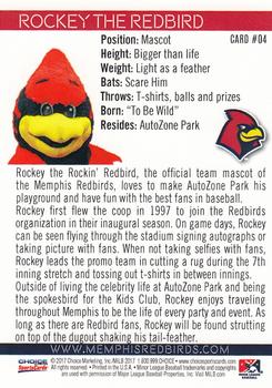 2017 Choice Memphis Redbirds #04 Rockey The Redbird Back