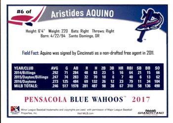 2017 Grandstand Pensacola Blue Wahoos #NNO Aristides Aquino Back
