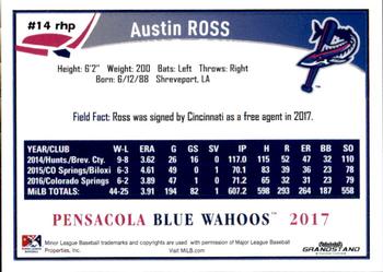 2017 Grandstand Pensacola Blue Wahoos #NNO Austin Ross Back