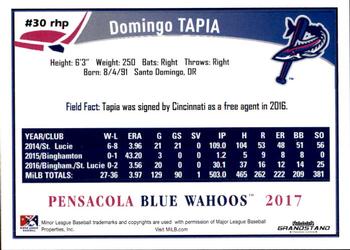 2017 Grandstand Pensacola Blue Wahoos #NNO Domingo Tapia Back
