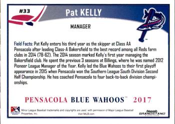 2017 Grandstand Pensacola Blue Wahoos #NNO Pat Kelly Back