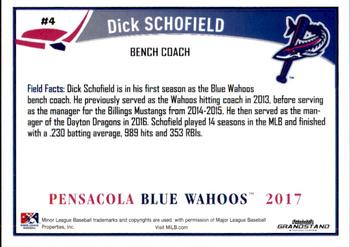 2017 Grandstand Pensacola Blue Wahoos #NNO Dick Schofield Back