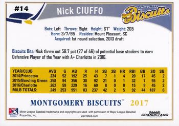 2017 Grandstand Montgomery Biscuits #NNO Nick Ciuffo Back