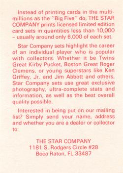 1988-92 Star Ad Cards #NNO Darryl Strawberry Back