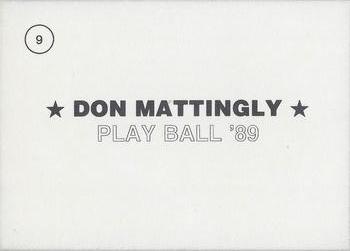 1989 Playball '89 (unlicensed) #9 Don Mattingly Back
