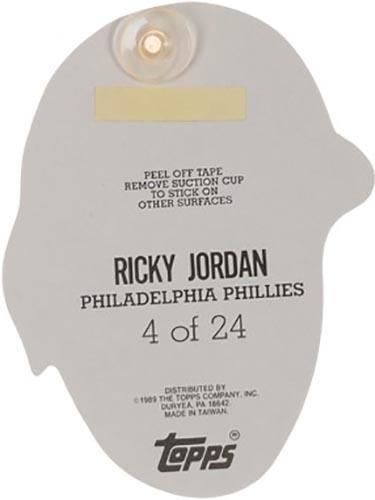 1989 Topps Heads Up Test #4 Ricky Jordan Back